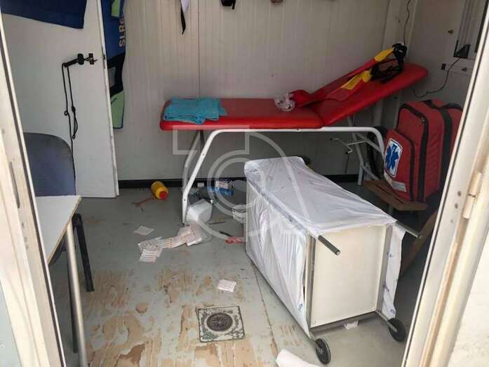 Estado en que quedó el módulo de socorro (Foto cedida por Proactiva)